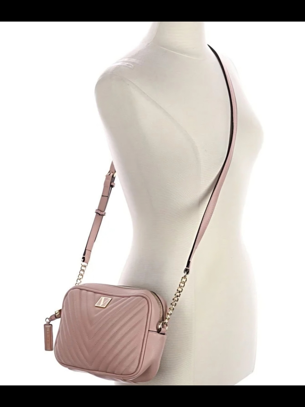 Victoria's Secret Quilted Crossbody Bag in Blush Pink